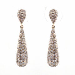Orecchini con diamanti rosa fancy da 1,29 ct, oro rosa 18 carati completamente naturale, 4 grammi, taglio rotondo, SI1