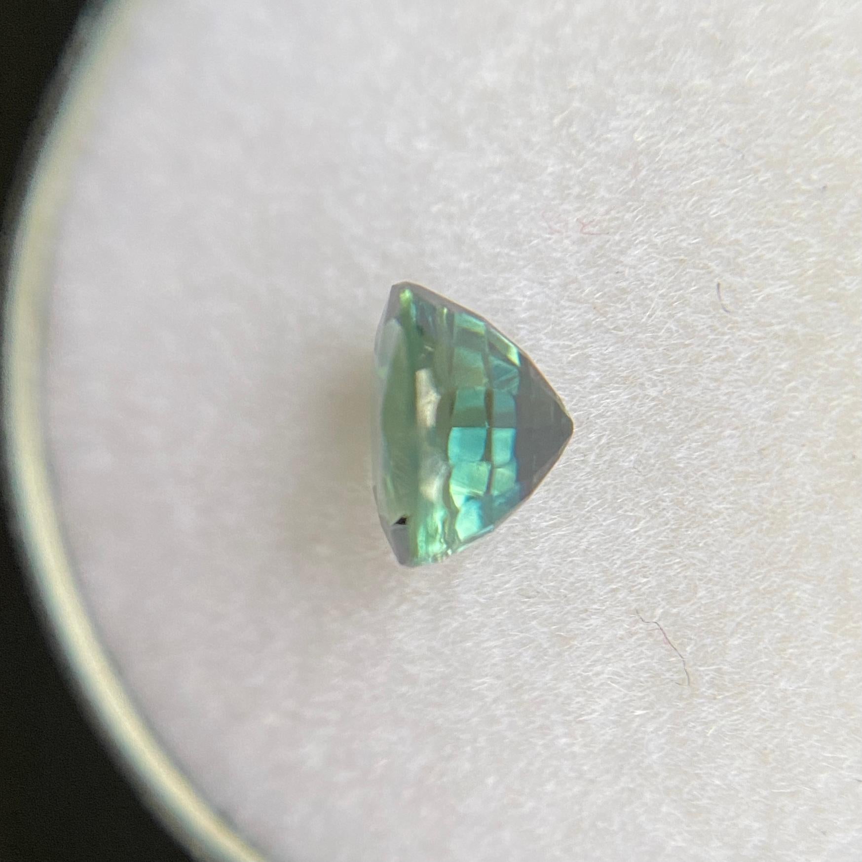 1.29ct Fine Vivid Green Blue Teal Sapphire Oval Cut Rare Loose Gem In New Condition In Birmingham, GB