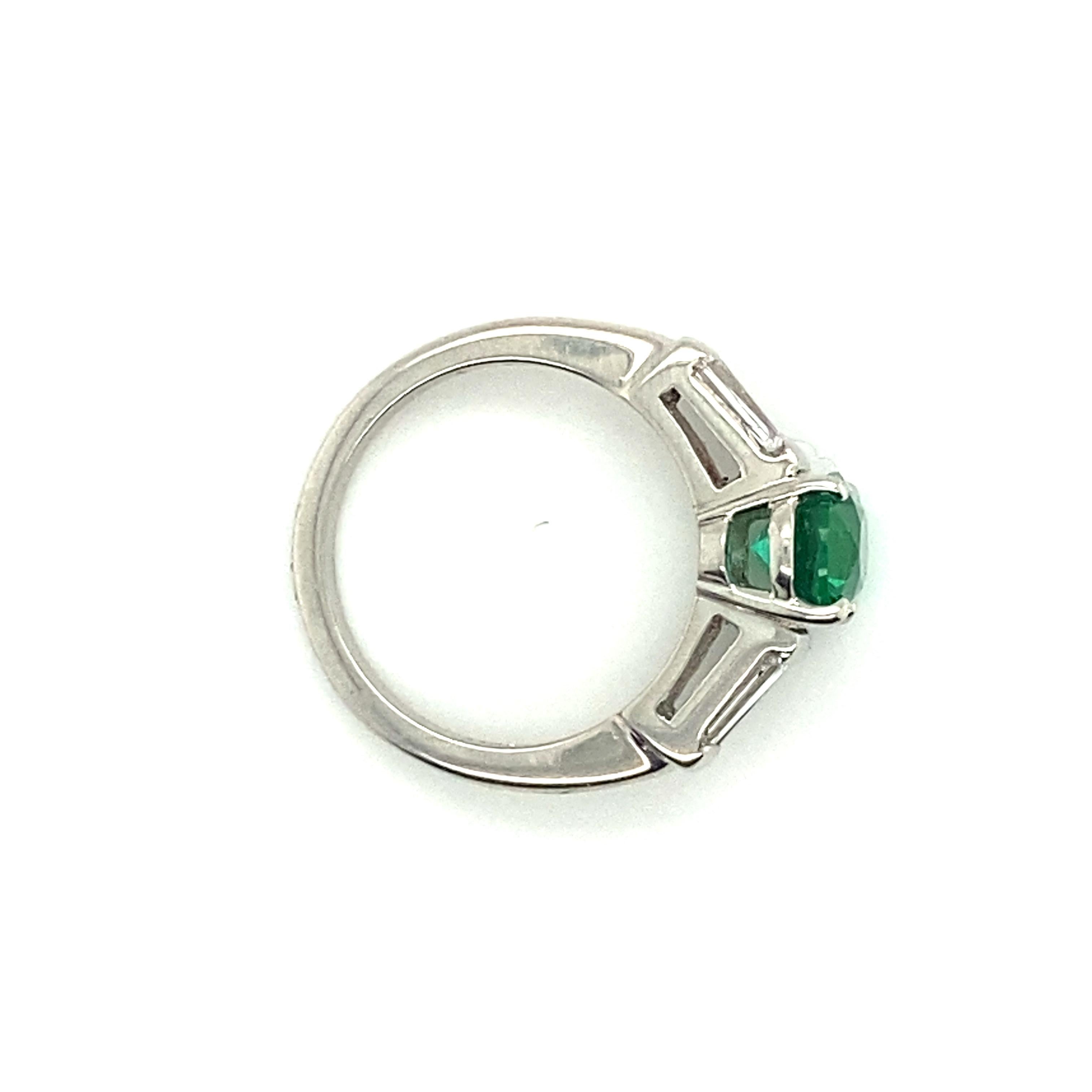 emerald ring with baguettes