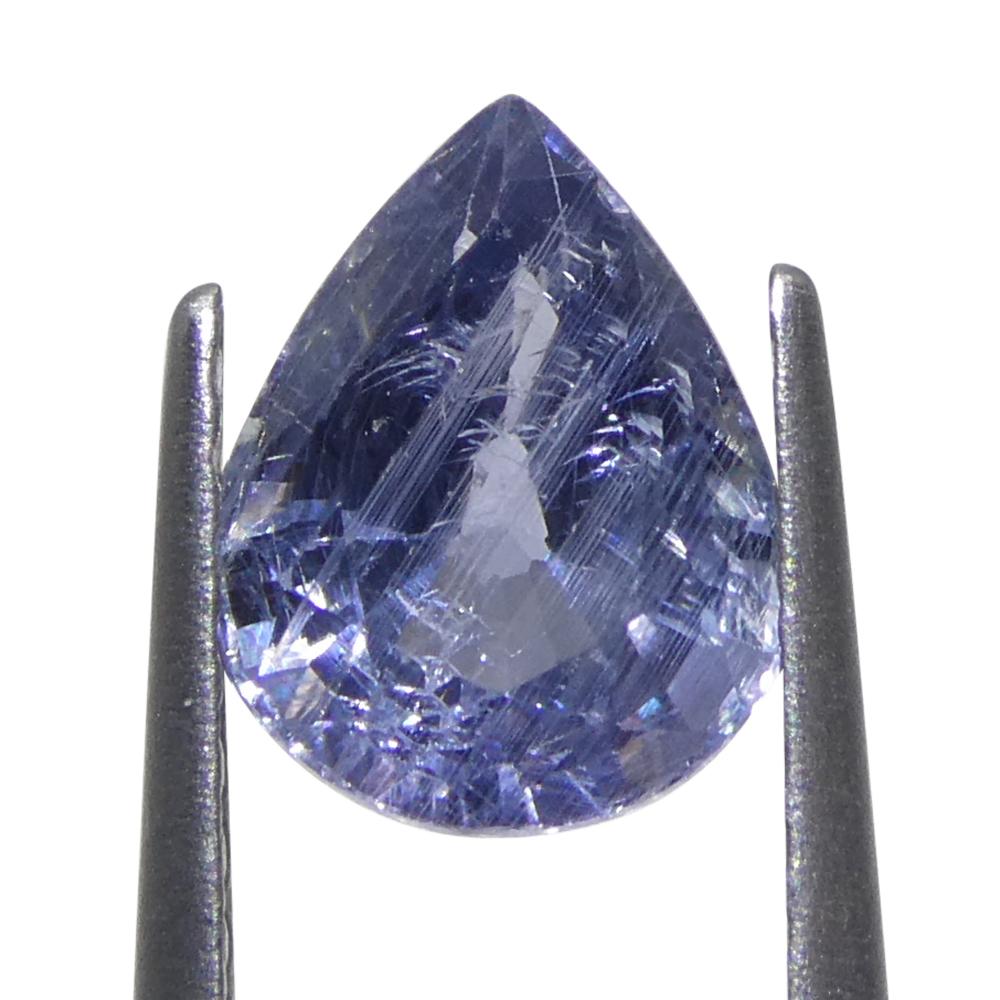 1.29ct Saphir poire violet-bleu de Tanzanie non chauffé en vente 5