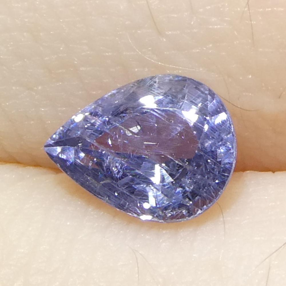 1.29ct Saphir poire violet-bleu de Tanzanie non chauffé en vente 6