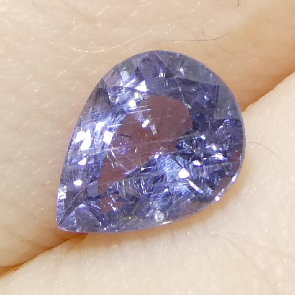 1.29ct Saphir poire violet-bleu de Tanzanie non chauffé en vente 7