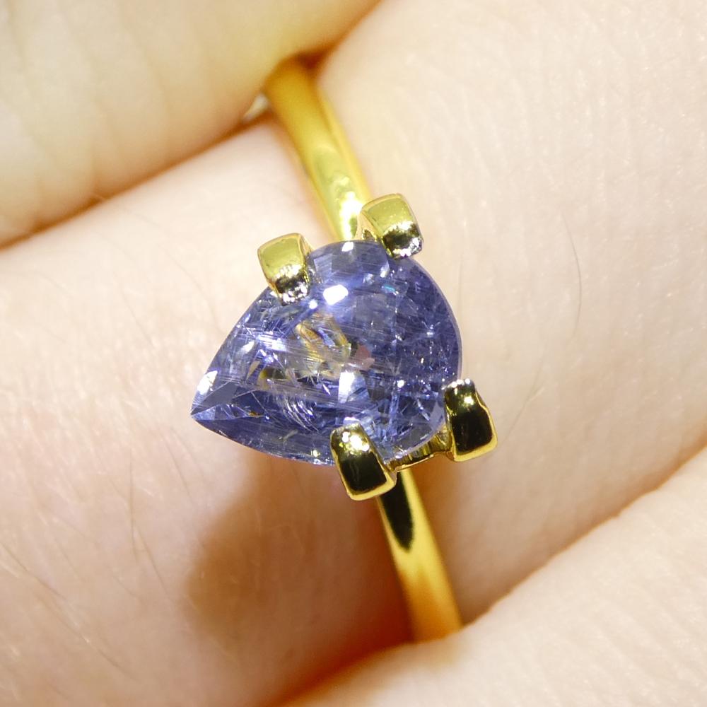 1.29ct Saphir poire violet-bleu de Tanzanie non chauffé en vente 8