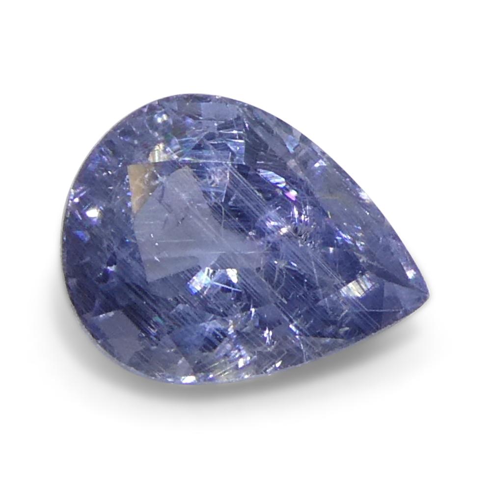 1.29ct Saphir poire violet-bleu de Tanzanie non chauffé Neuf - En vente à Toronto, Ontario