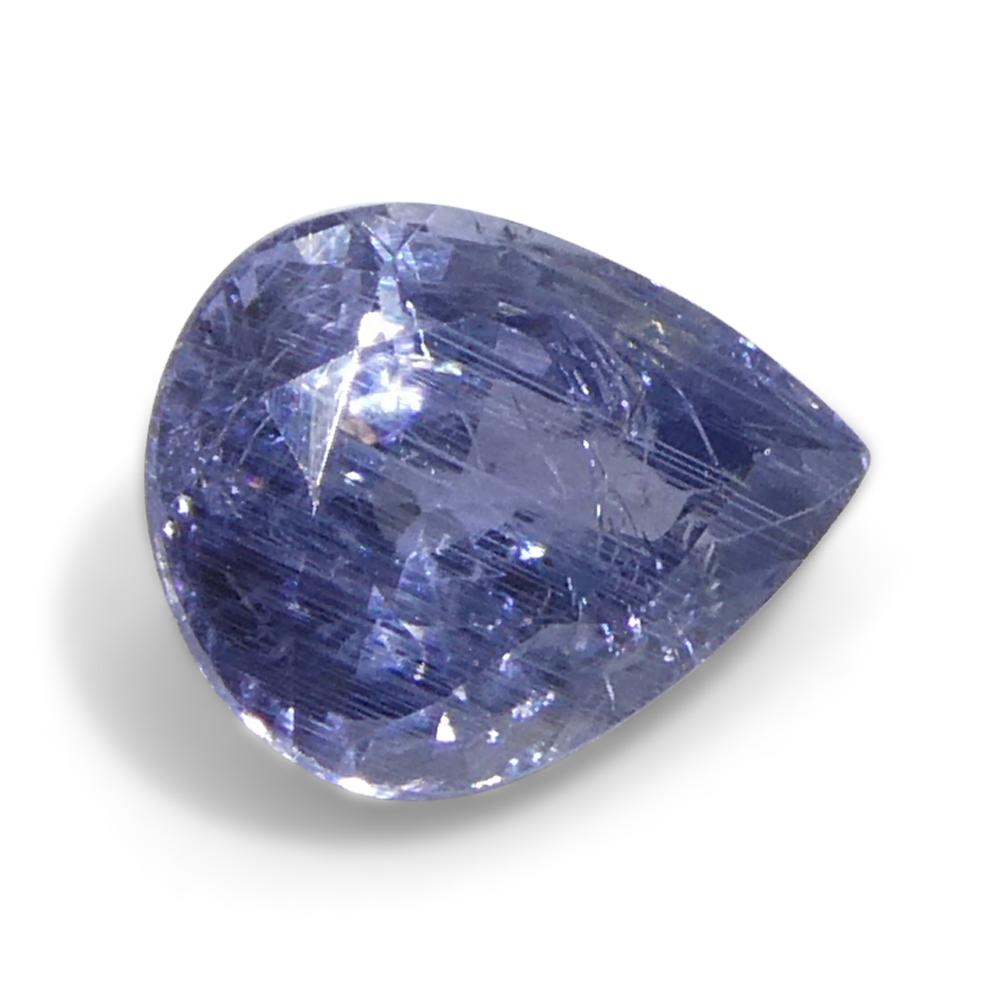 1.29ct Saphir poire violet-bleu de Tanzanie non chauffé Unisexe en vente