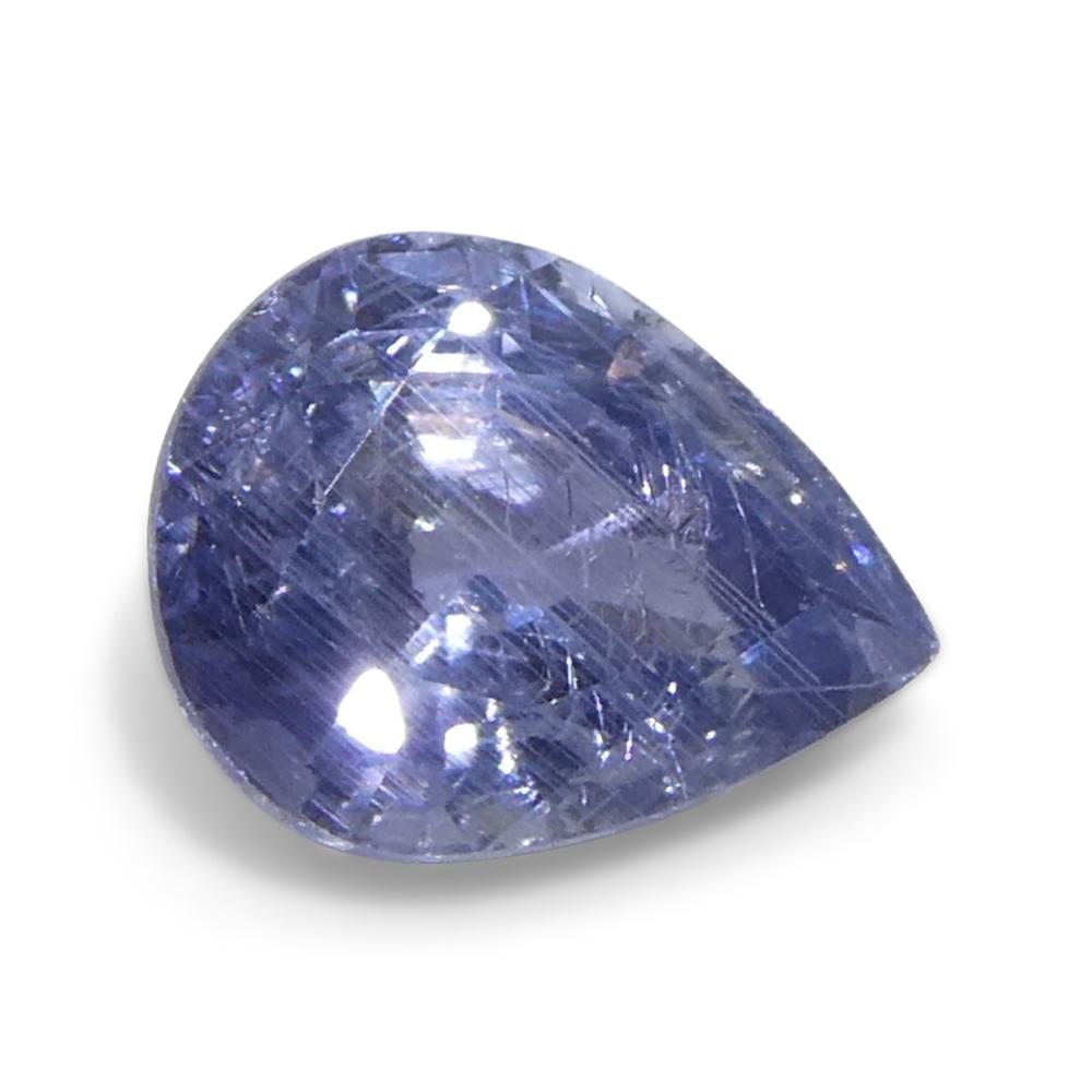 1.29ct Saphir poire violet-bleu de Tanzanie non chauffé en vente 1