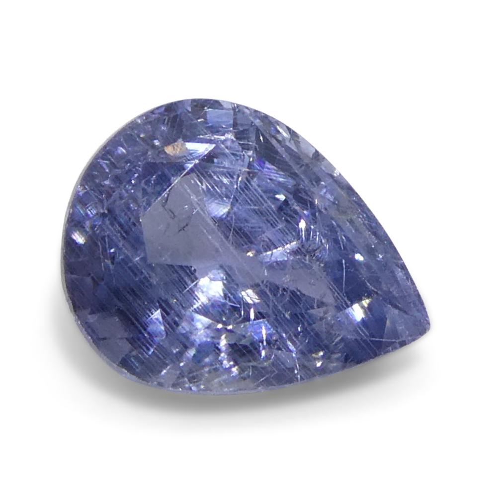 1.29ct Saphir poire violet-bleu de Tanzanie non chauffé en vente 2