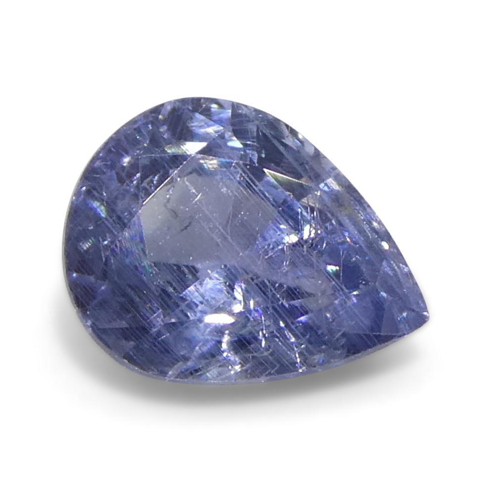 1.29ct Saphir poire violet-bleu de Tanzanie non chauffé en vente 3