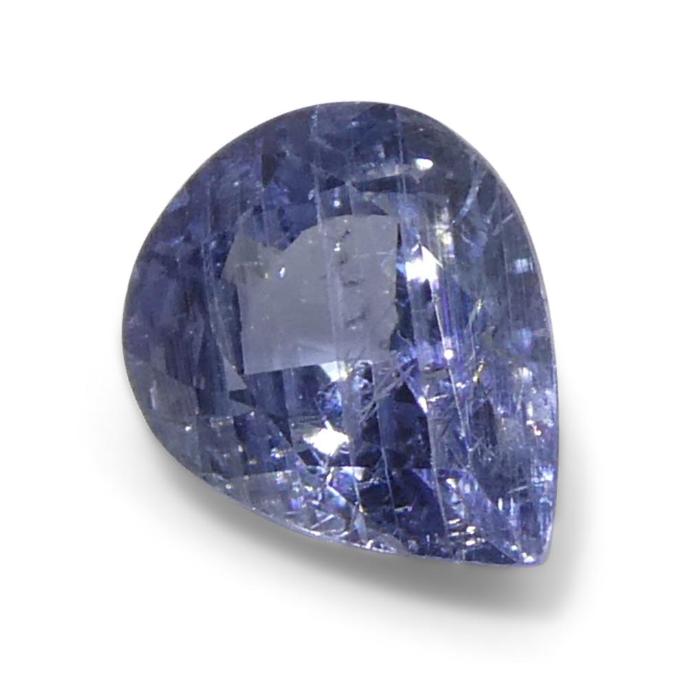 1.29ct Saphir poire violet-bleu de Tanzanie non chauffé en vente 4