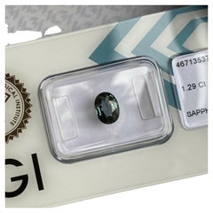1.29ct Untreated Green Blue Sapphire IGI Certified Unheated Oval Cut Gem