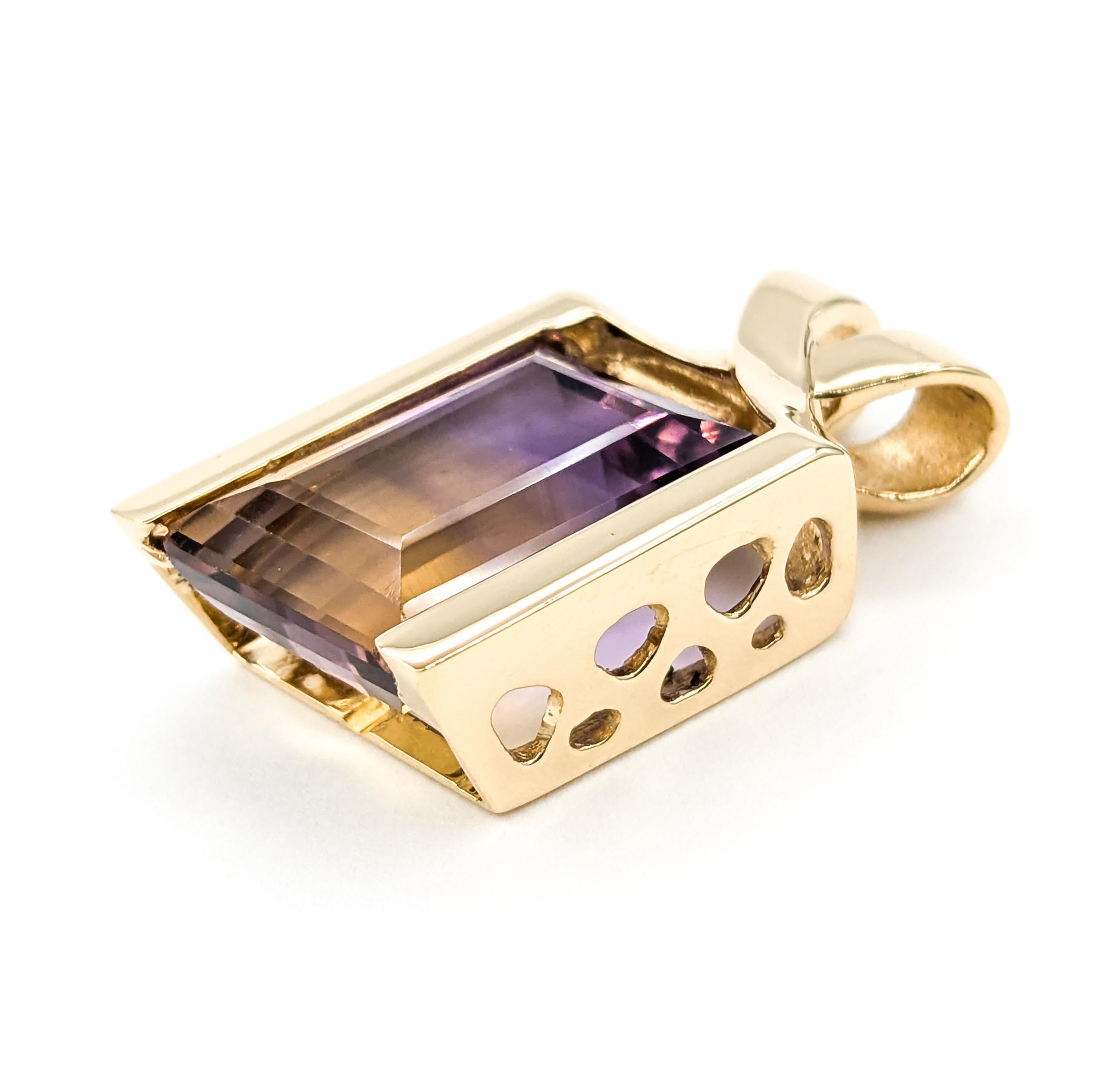 12 Karat Ametrin-Anhänger aus Gelbgold (Moderne)