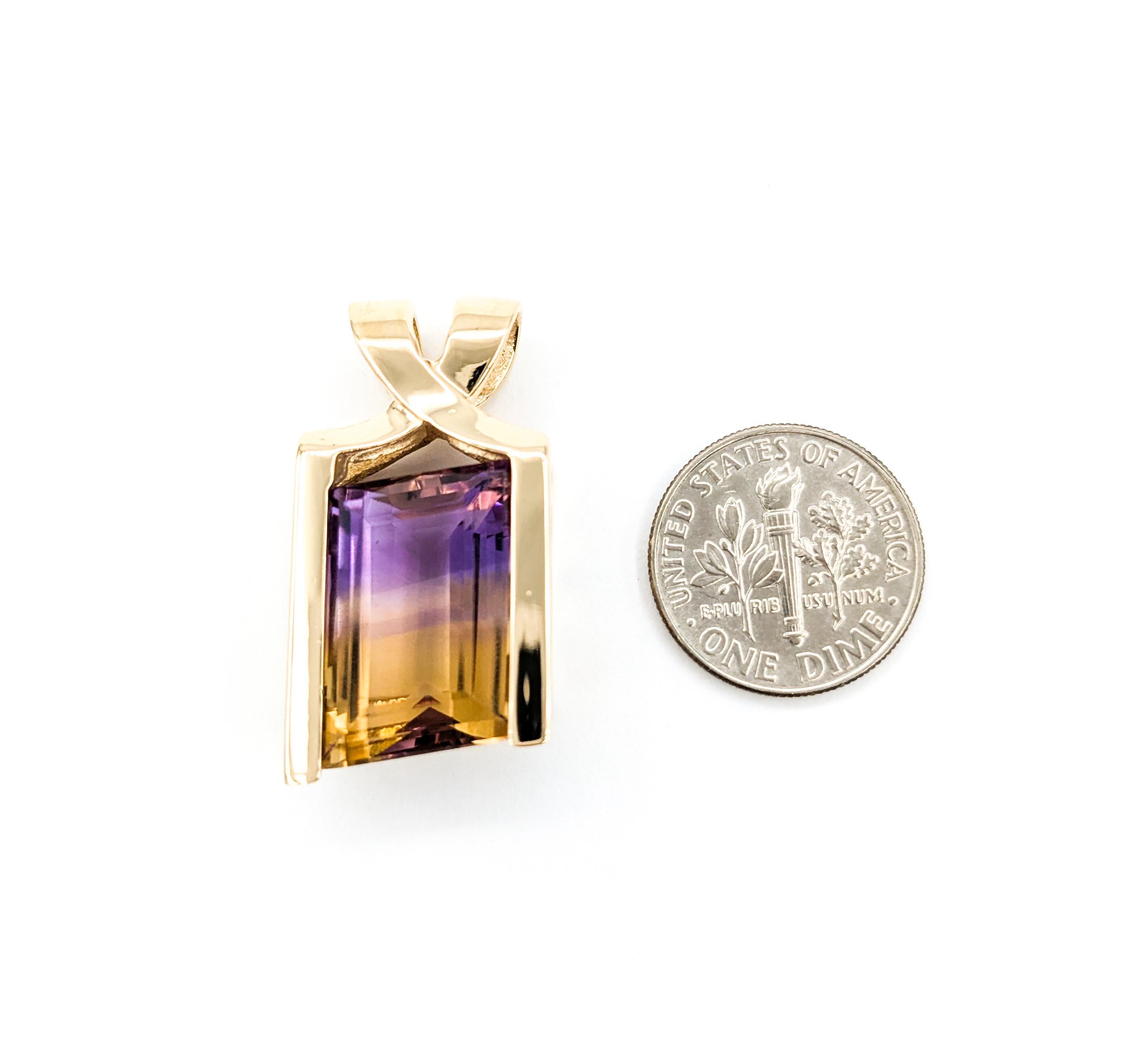12 Karat Ametrin-Anhänger aus Gelbgold im Zustand „Hervorragend“ in Bloomington, MN