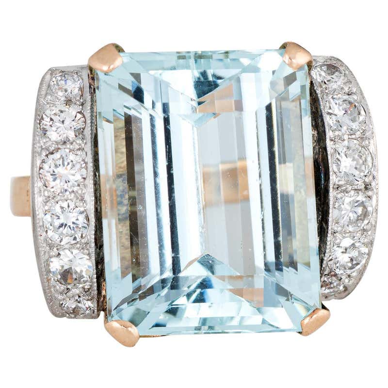 H Stern 13ct Aquamarine Ring Vintage 18k White Gold Fine Jewelry Brazil ...