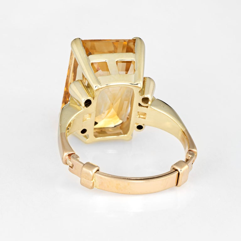 12 Carat Citrine Diamond Ring Vintage 14k Gold Arthritis Band Estate Jewelry at 1stDibs estate