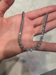 12ct Diamond tennis necklace moissanite necklace