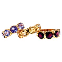 12ct Natural Garnet Amethyst Citrine Rings Silver