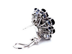 Pendientes de clip con diamantes y iolita morada ovalada natural de 12 ct, 18 kt*