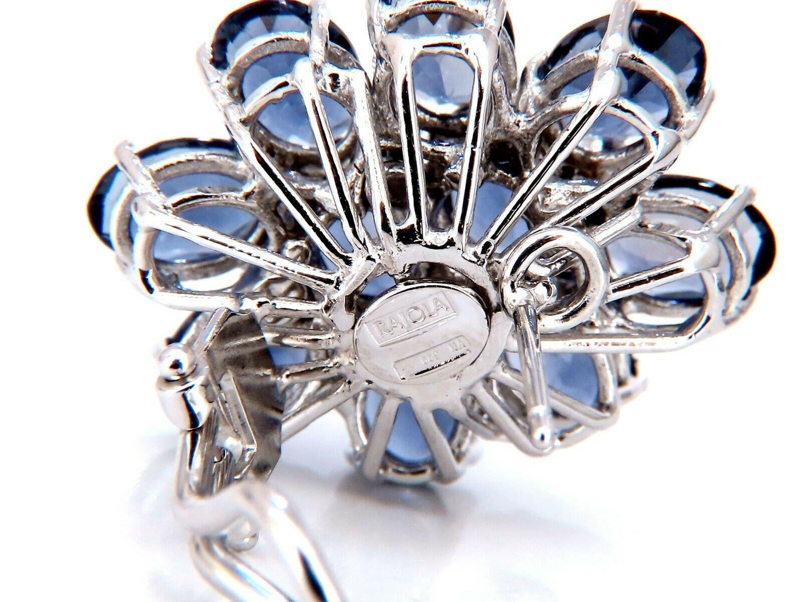 12 Karat natürliche ovale lila Iolith-Diamant-Clip-Ohrringe 18kt für Damen oder Herren im Angebot