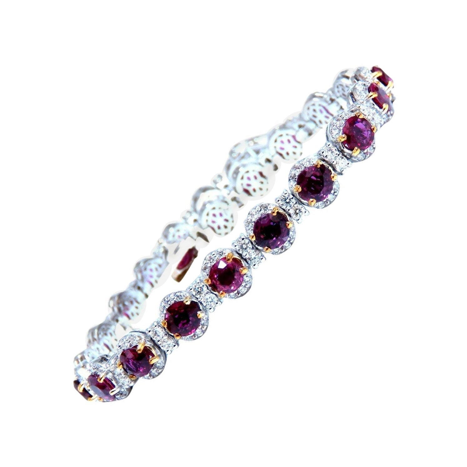 12ct Natural Ruby Diamonds Bracelet 14kt*