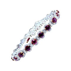 12ct Natural Ruby Diamonds Bracelet 14kt*
