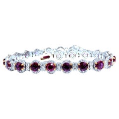 Bracelet en rubis naturel de 12 carats et diamants de 14 carats