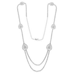 12ct of VS1 Diamond Two Tier Necklace in 18 Kt White Gold 44gm Opera