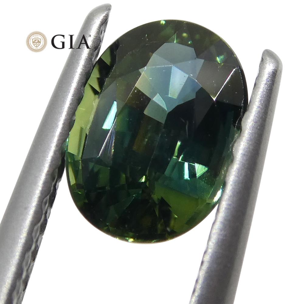 1.2ct Oval Teal Blue Sapphire GIA Certified Australian For Sale 5