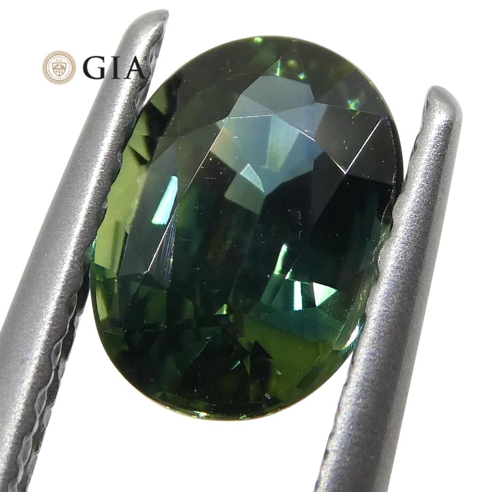1.2ct Oval Teal Blue Sapphire GIA Certified Australian In New Condition For Sale In Toronto, Ontario