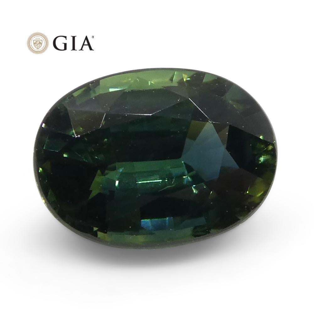 1.2 Carat Oval Teal Blue Sapphire GIA Certified Australian For Sale 1