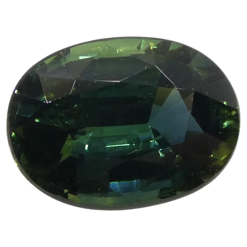 1.2 Carat Oval Teal Blue Sapphire GIA Certified Australian For Sale