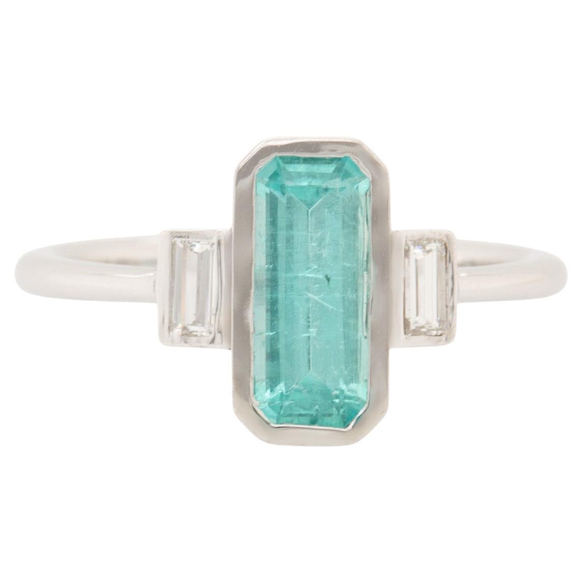 1.2ct Paraiba Color Afghan Tourmaline Ring with Natural Diamonds: Solid 14k Gold For Sale