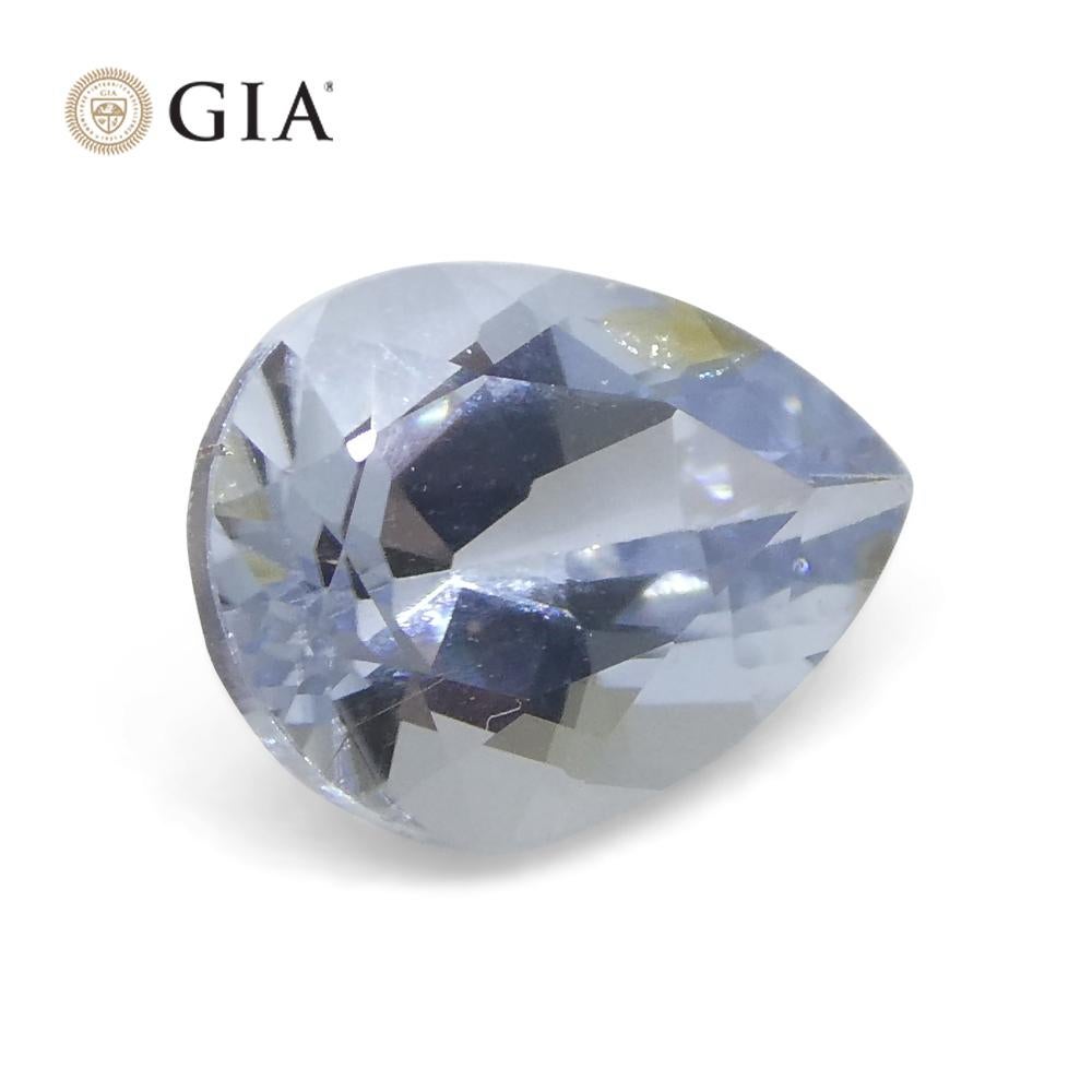 1.2ct Pear Blue Paraiba Tourmaline GIA Certified Mozambique Unheated For Sale 9