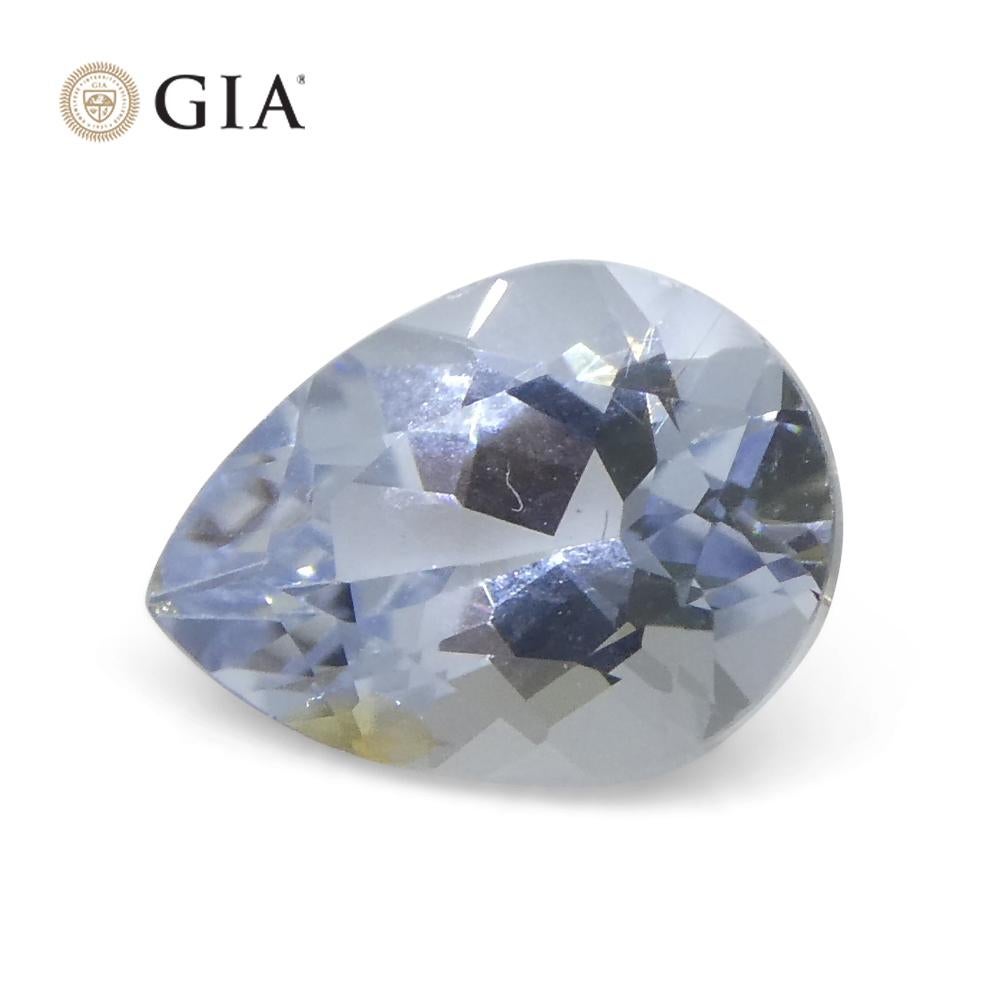 Tourmaline Paraiba bleu poire non chauffée de 1,2 carat, certifiée GIA, du Mozambique en vente 12