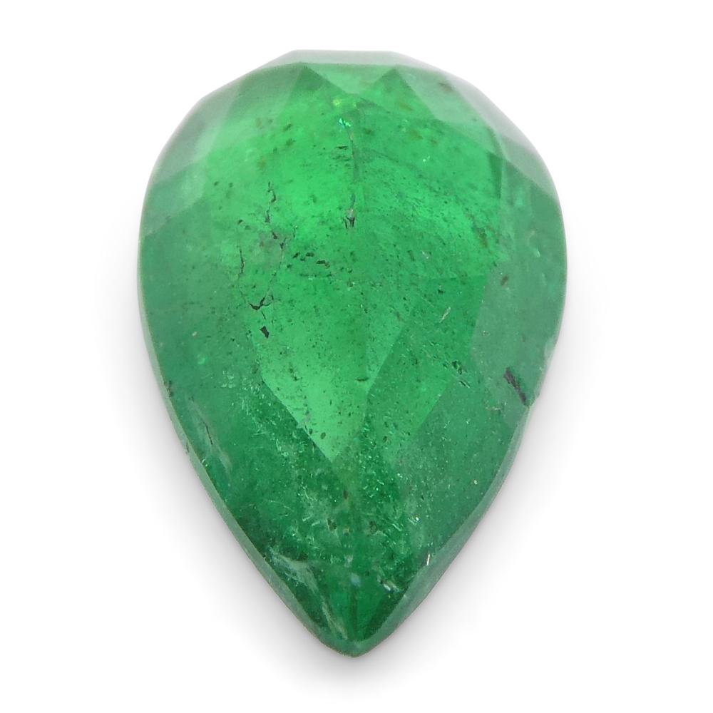 1.2ct Pear Shape Green Emerald from Zambia For Sale 12