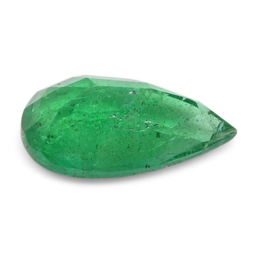 1.2 Karat birnenförmiger grüner Smaragd aus Zambia im Angebot 13