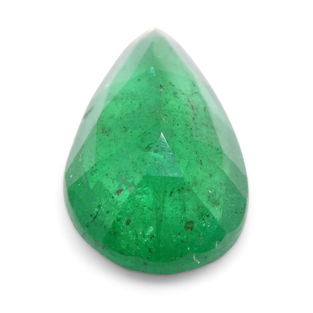 1.2ct Pear Shape Green Emerald from Zambia For Sale 14