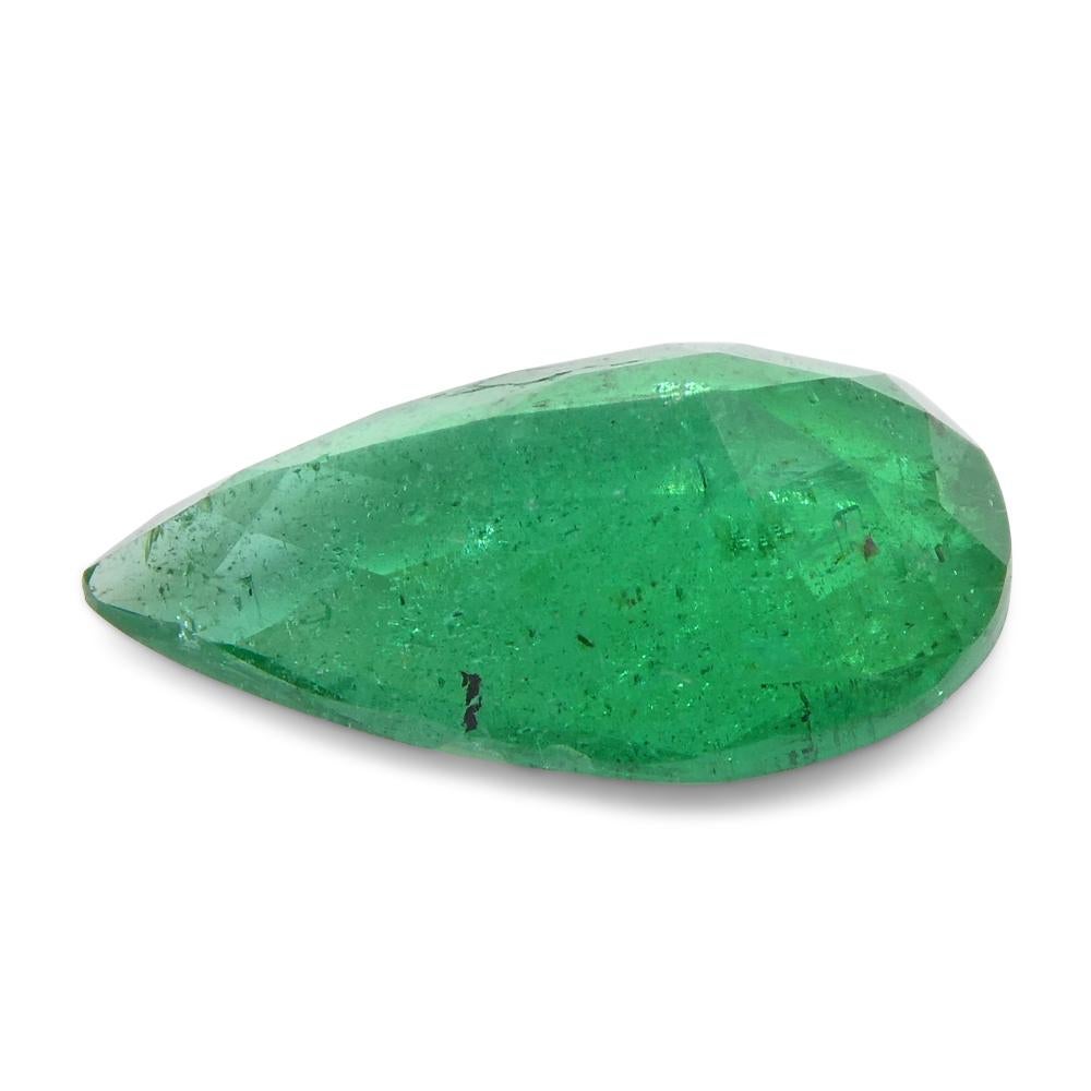 1.2 Karat birnenförmiger grüner Smaragd aus Zambia im Angebot 15
