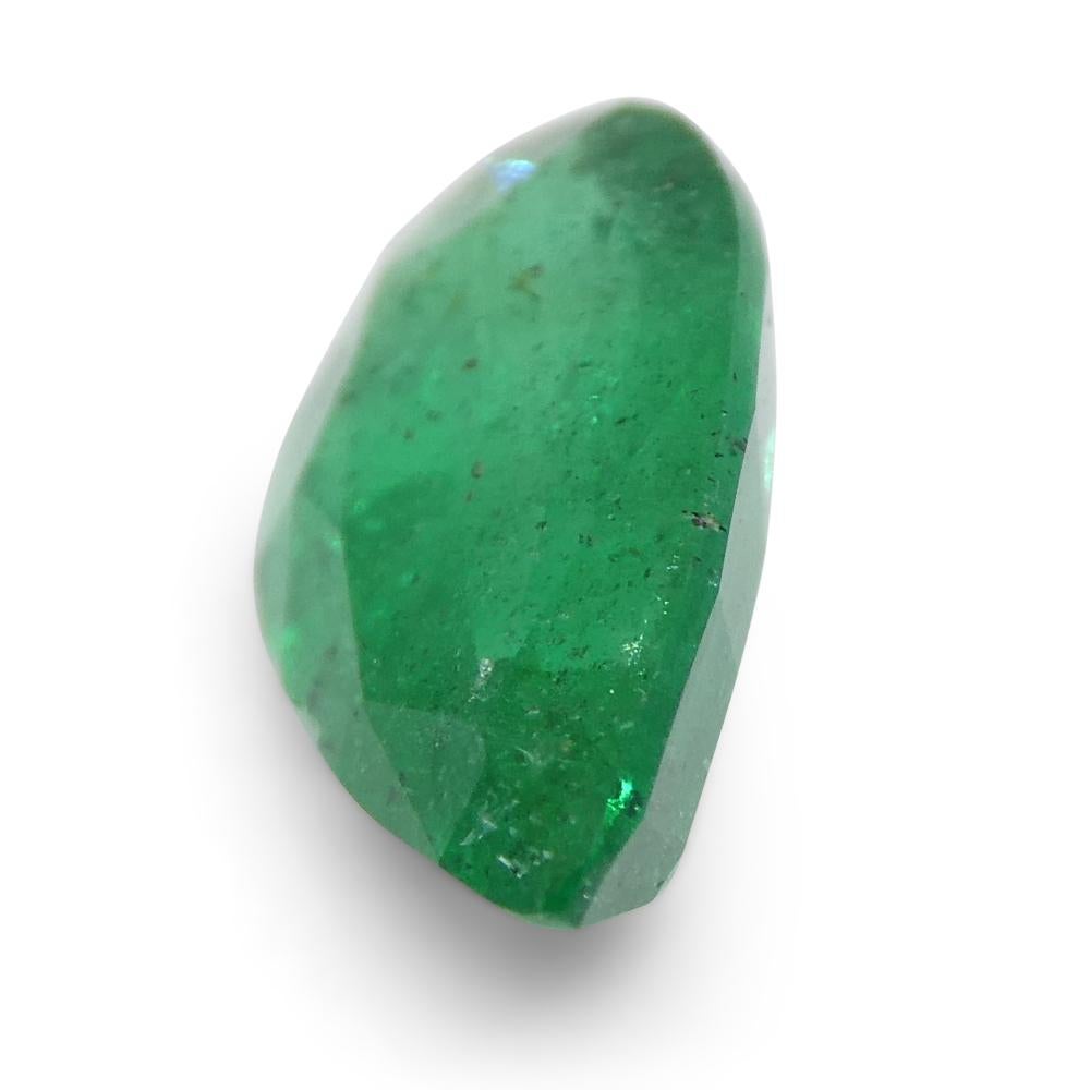 1.2ct Pear Shape Green Emerald from Zambia For Sale 4