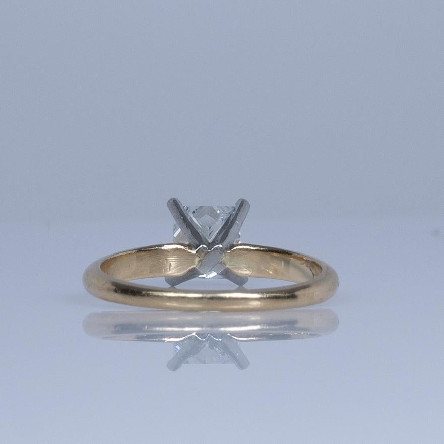Modern 1.2ct Princess Cut Diamond Solitaire Engagement Ring 14K IGI included