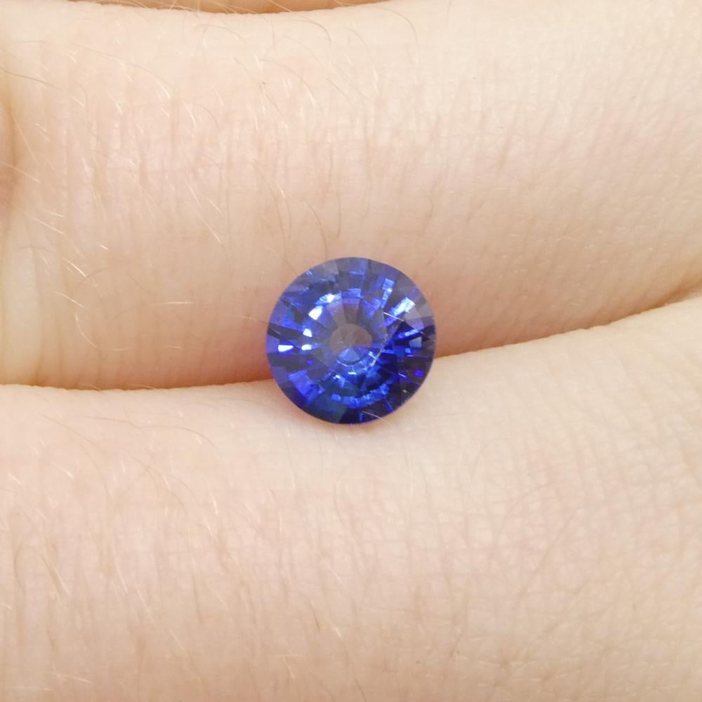 1.2ct Round Blue Sapphire from Sri Lanka For Sale 7