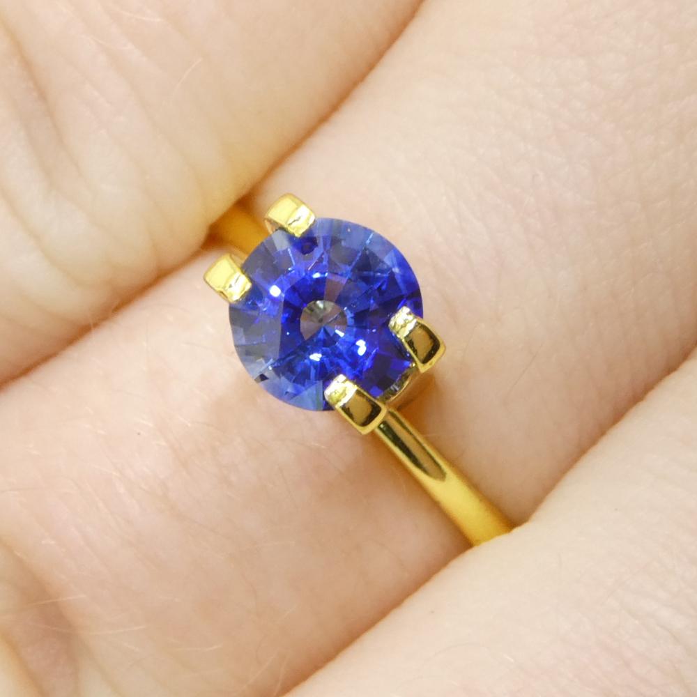 1.2ct Round Blue Sapphire from Sri Lanka For Sale 8