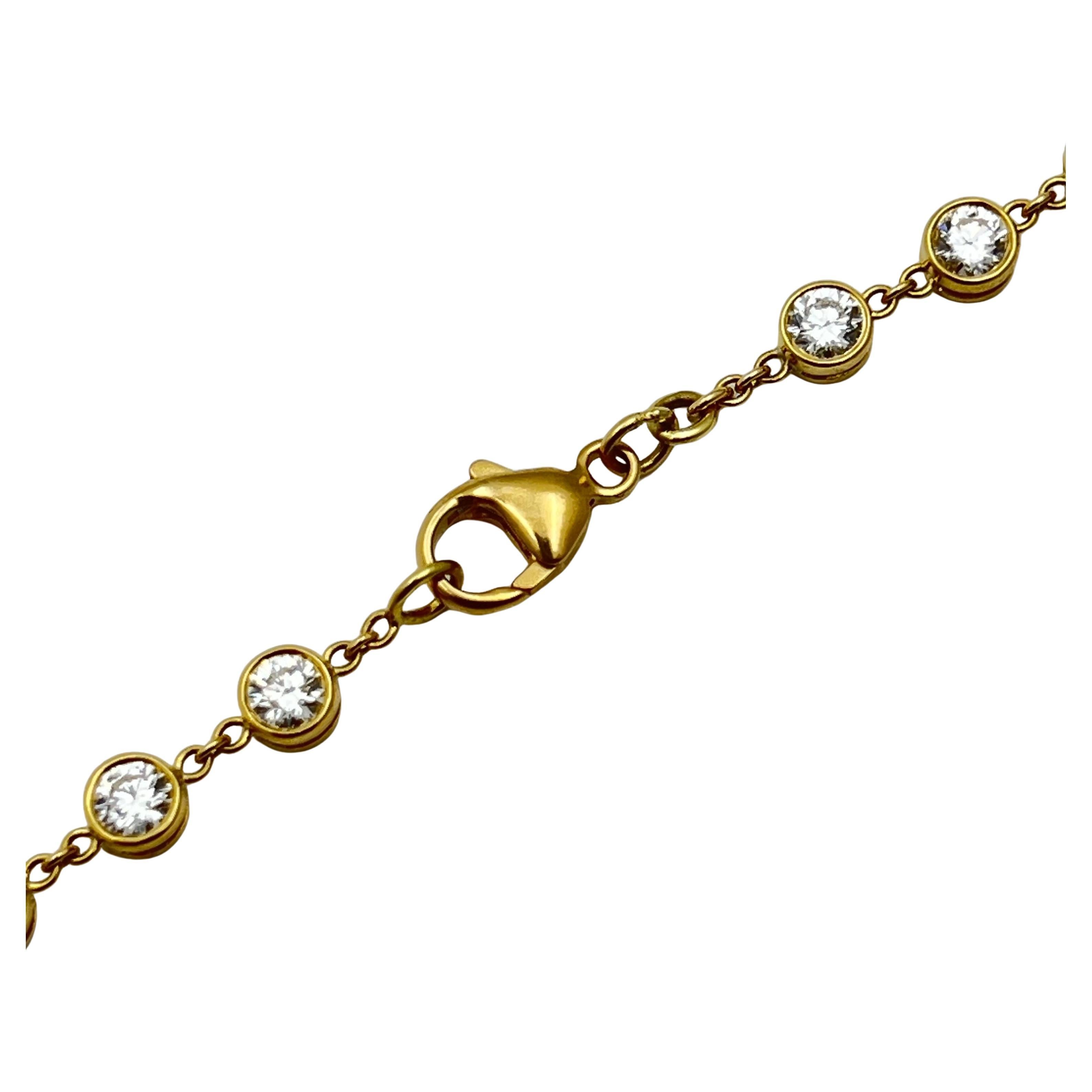 Collier à chaîne avec diamants ronds et brillants de 12 carats en vente 3