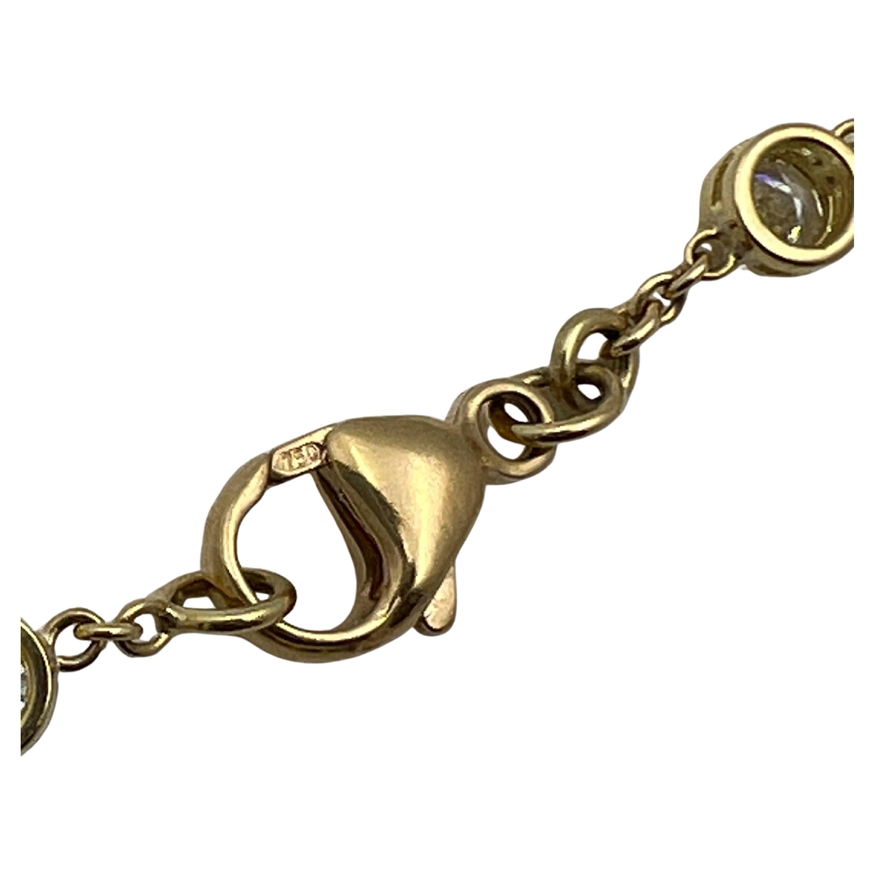 Collier à chaîne avec diamants ronds et brillants de 12 carats en vente 4
