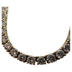 12 Karat Tennis-Halskette 17" lang atemberaubende Diamant-Halskette 14KT