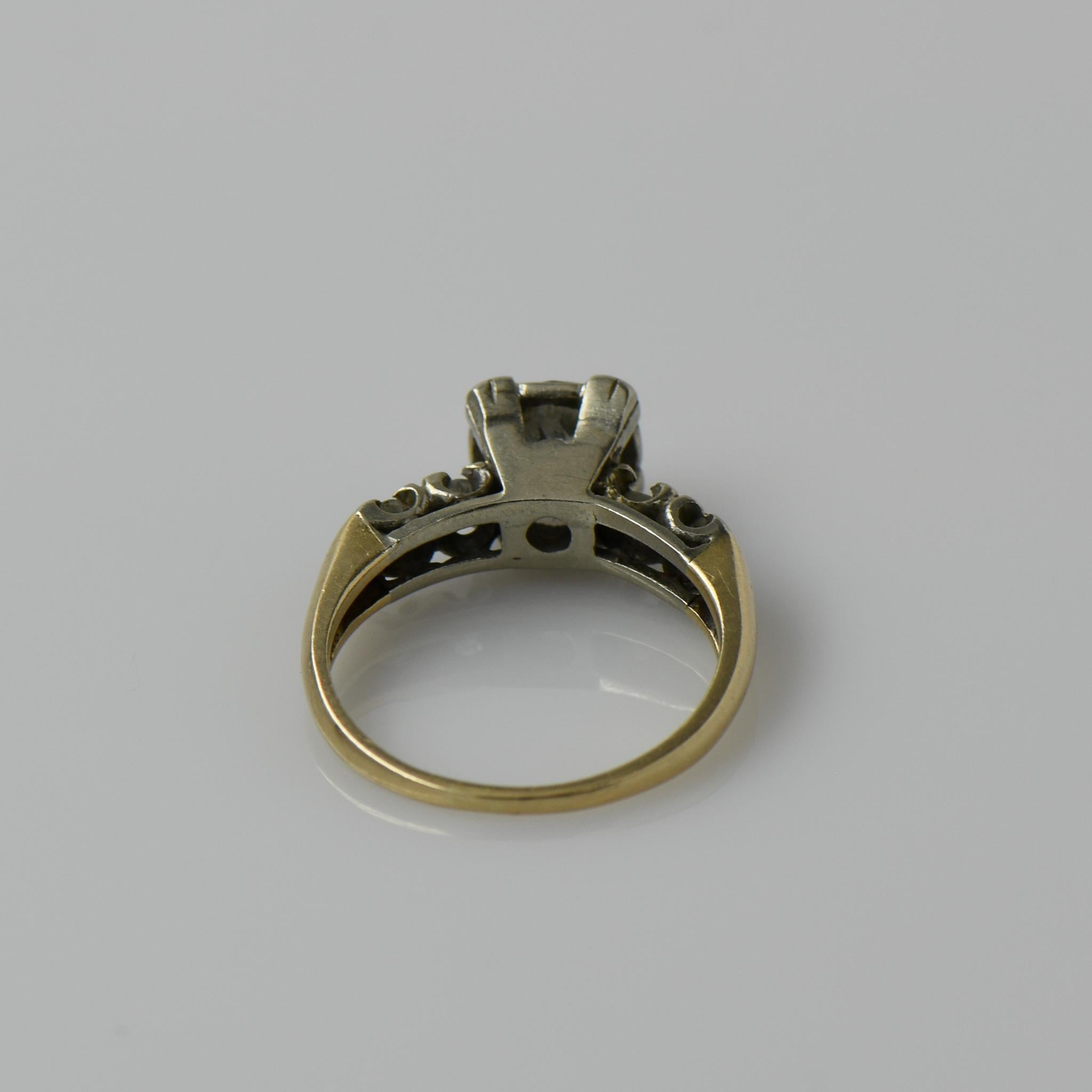 Women's 1.2ctw Old European Cut Diamond Retro 14k Engagement Ring
