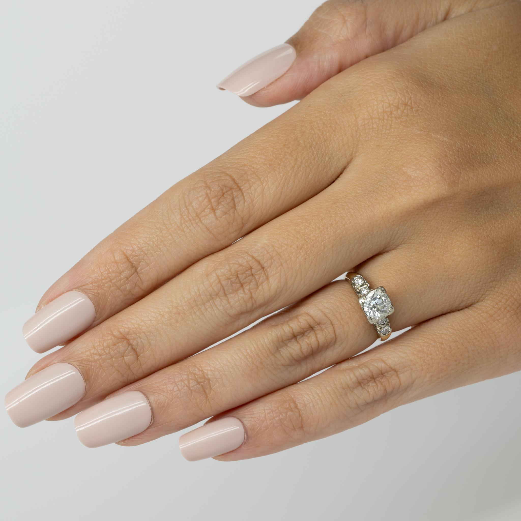 1.2ctw Old European Cut Diamond Retro 14k Engagement Ring 4