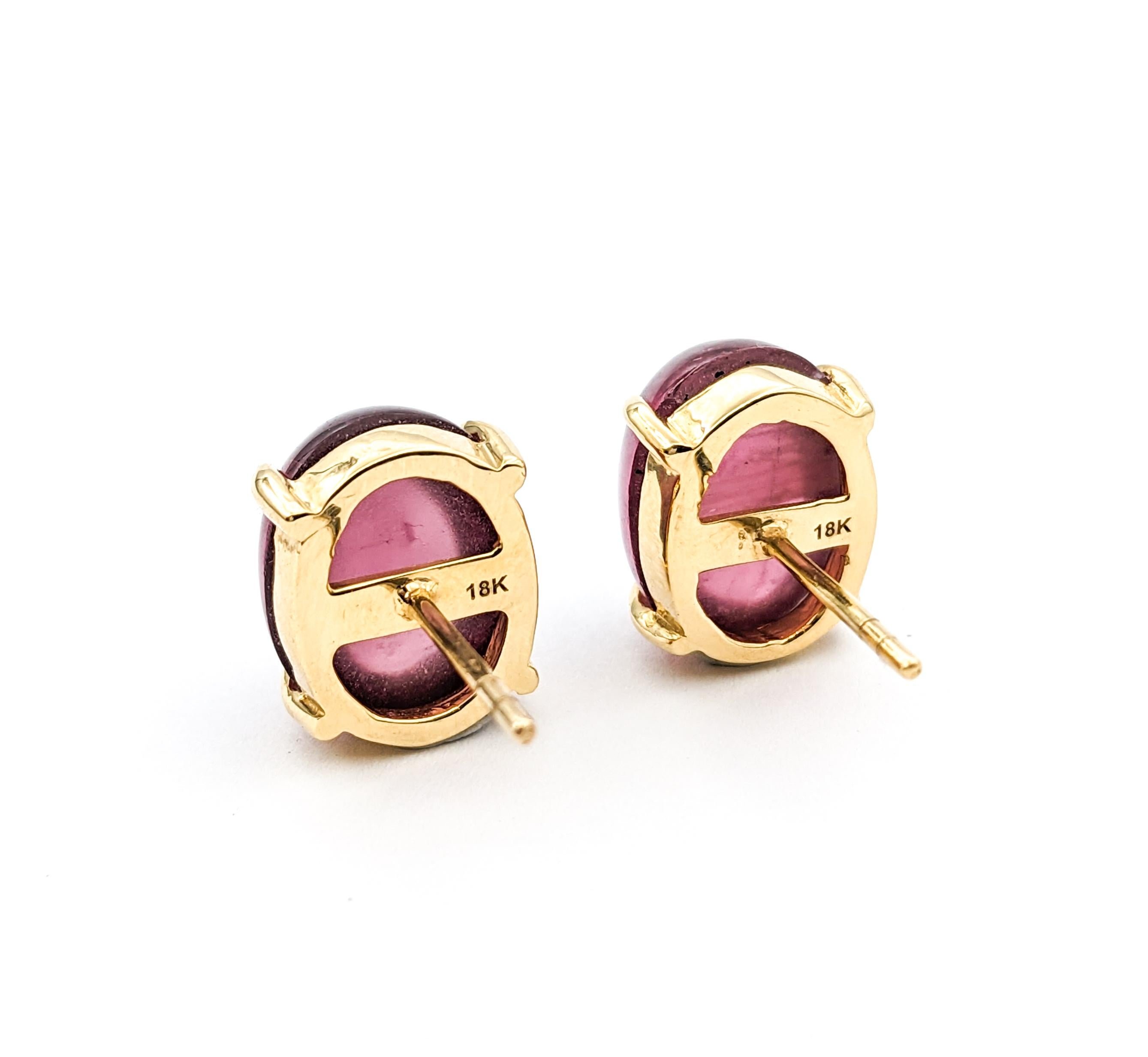 12ctw Pink Tourmaline Earrings In Yellow Gold For Sale 2