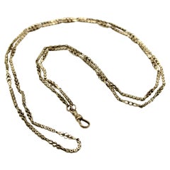 12K Gold Early Victorian Alternating Star Link Chain