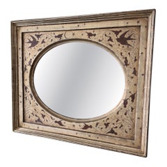 12K Gold Leaf Florentine Swallow Verre Eglomise Mirror by Troy Stafford