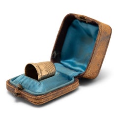 12K Gold Thimble in Leather Case